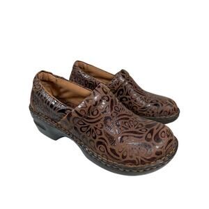 BOC Born Concept Women's US 8.5 EU 40 Peggy Clogs Brown Patterned Leather